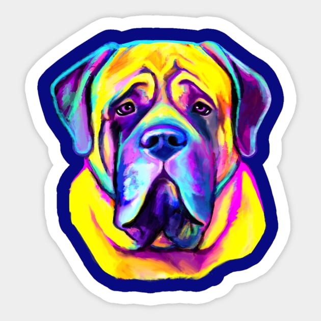 English Mastiff in Colors Sticker by PenguinCornerStore